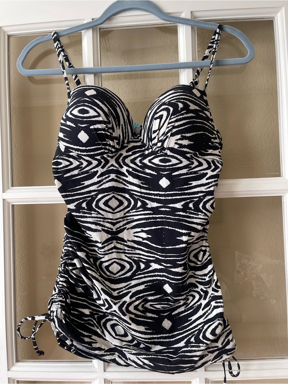 SPANX Black & White Patterned Tankini